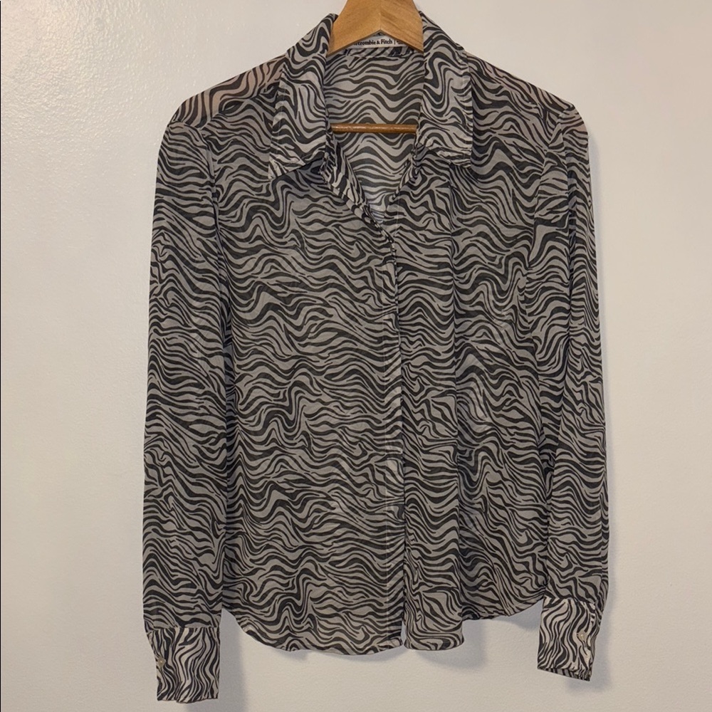 Abercrombie & Fitch Black and White Sheer Shirt